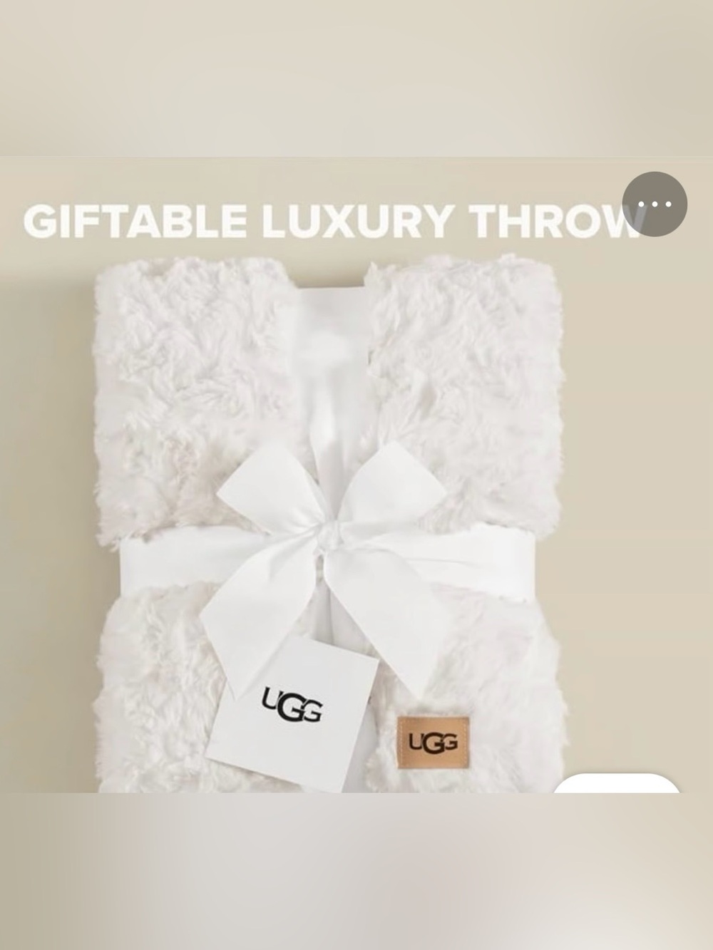 UGG White Plush Luxury Throw Blanket